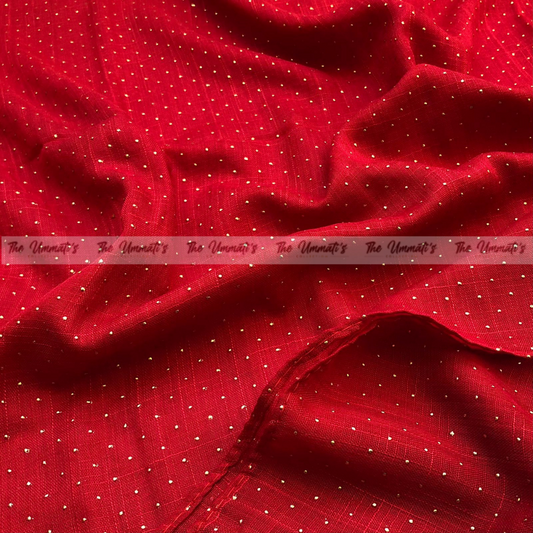 Gold Dotted Hijab - Red
