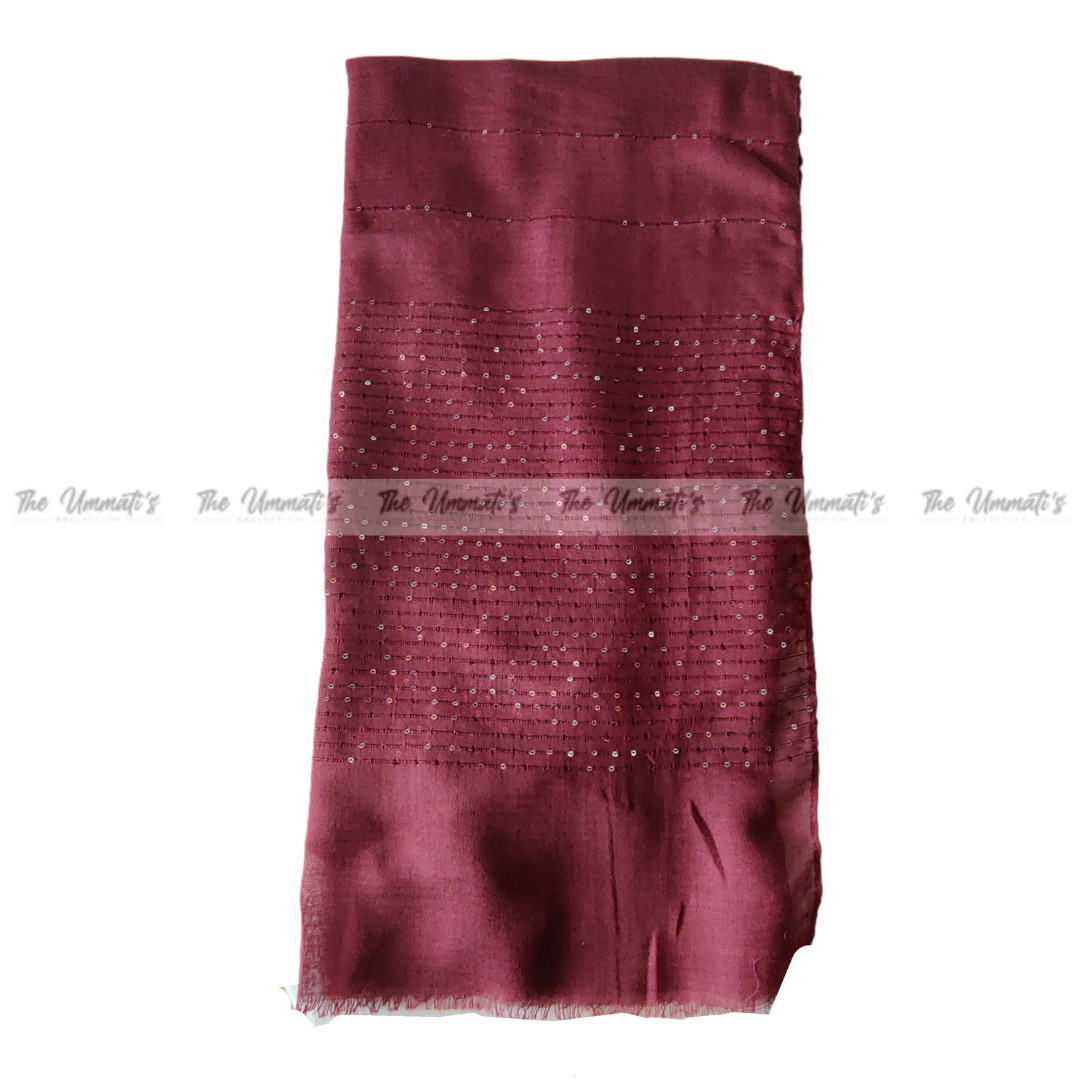 Sequin Hijab - Burgundy