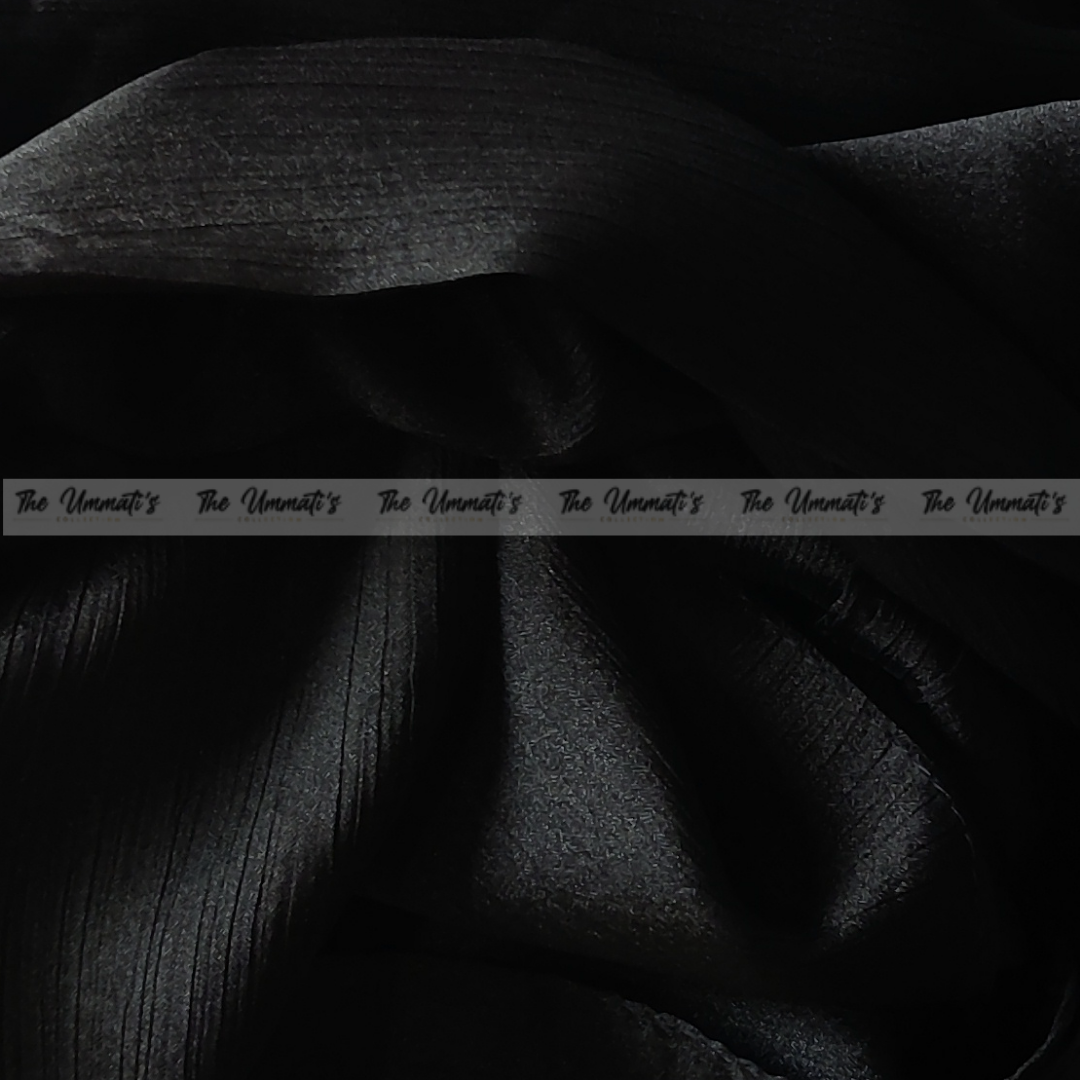 Crinkle Silk Hijab ( Black )