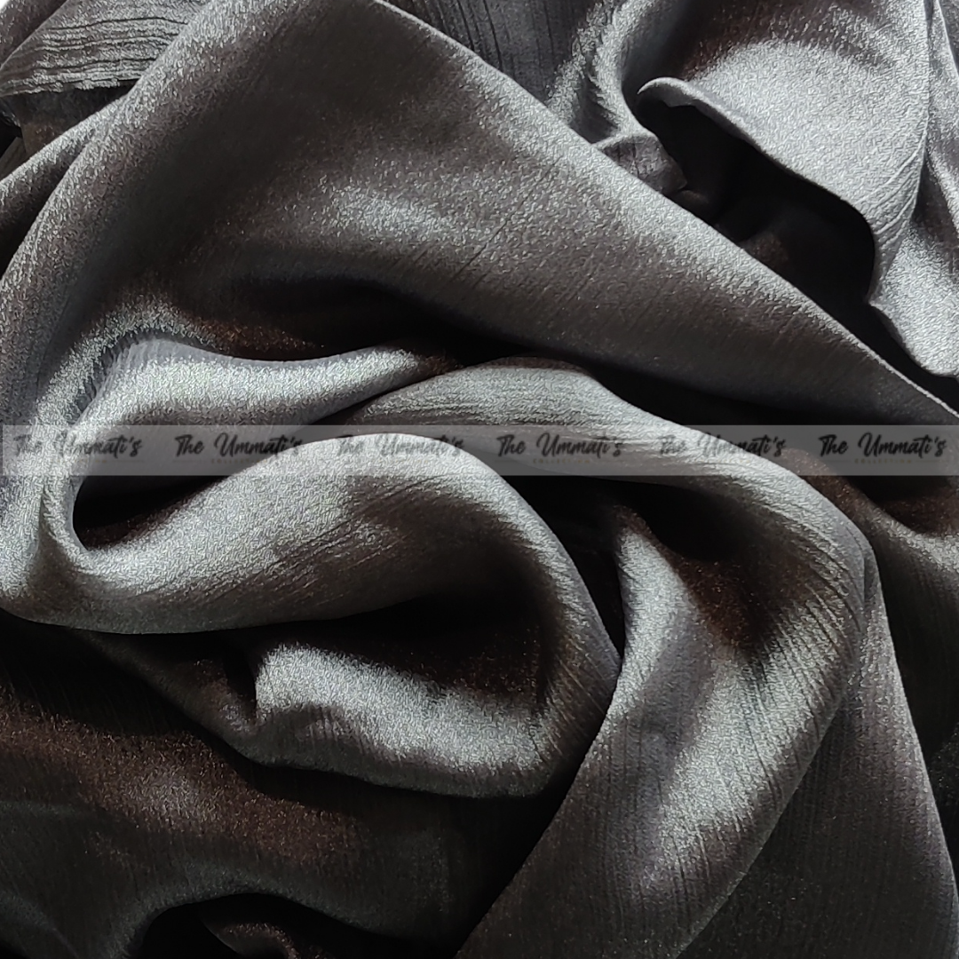 Crinkle Silk Hijab ( Silver )