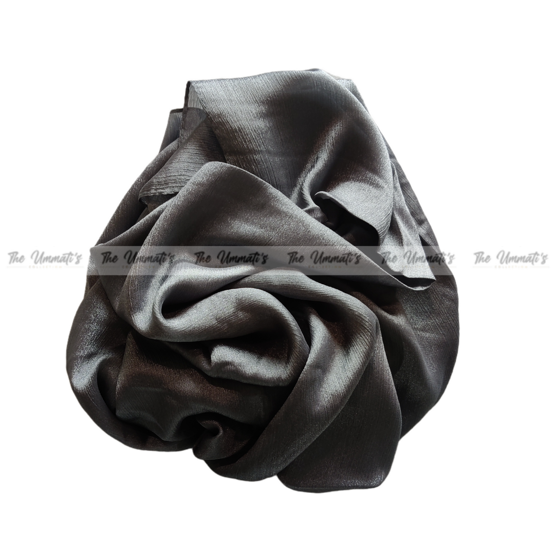 Crinkle Silk Hijab ( Silver )