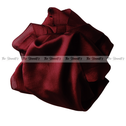 Crinkle Silk Hijab ( Maroon)