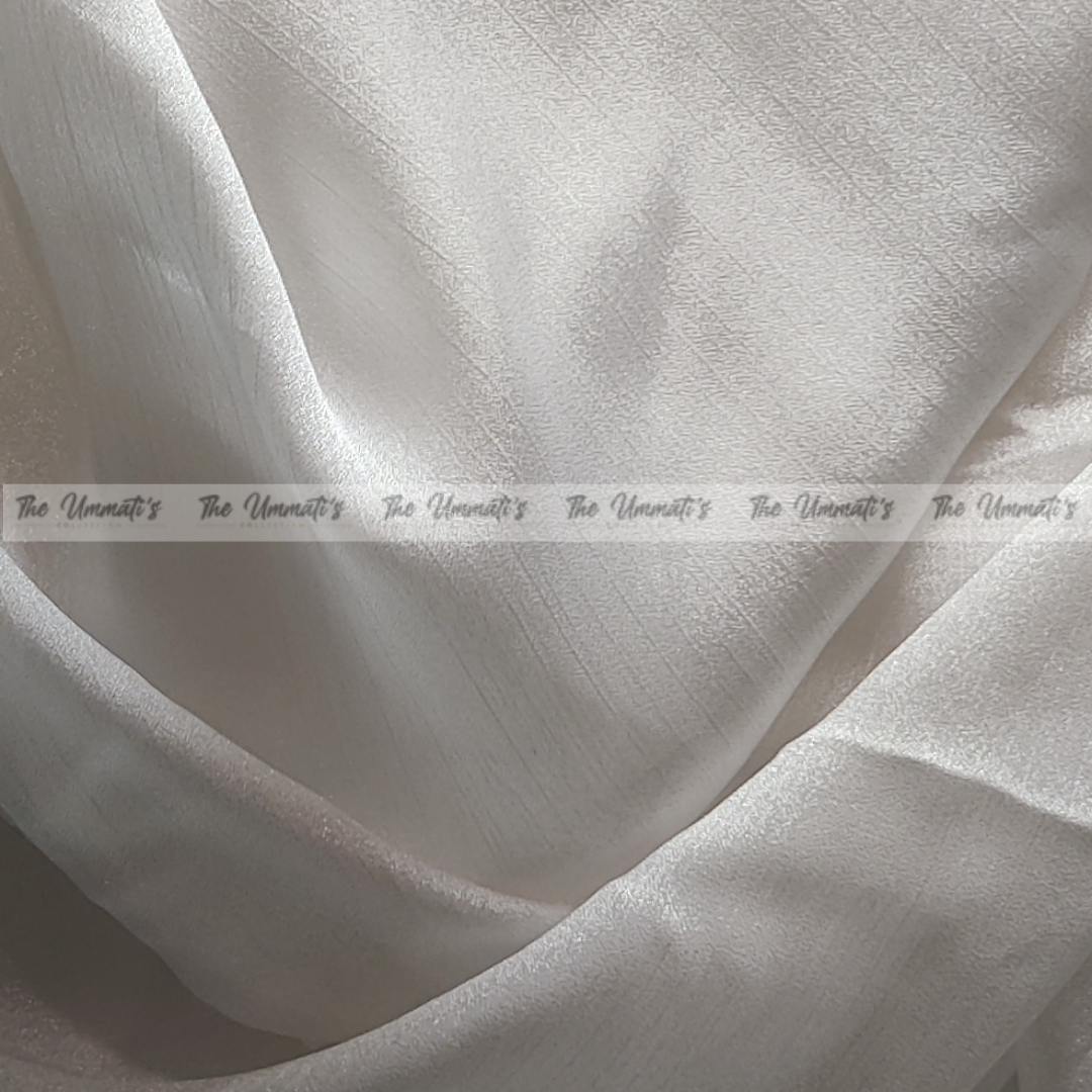 Crinkle Silk Hijab ( White)