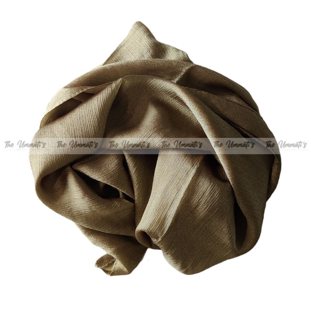 Crinkle Silk Hijab ( Gold)