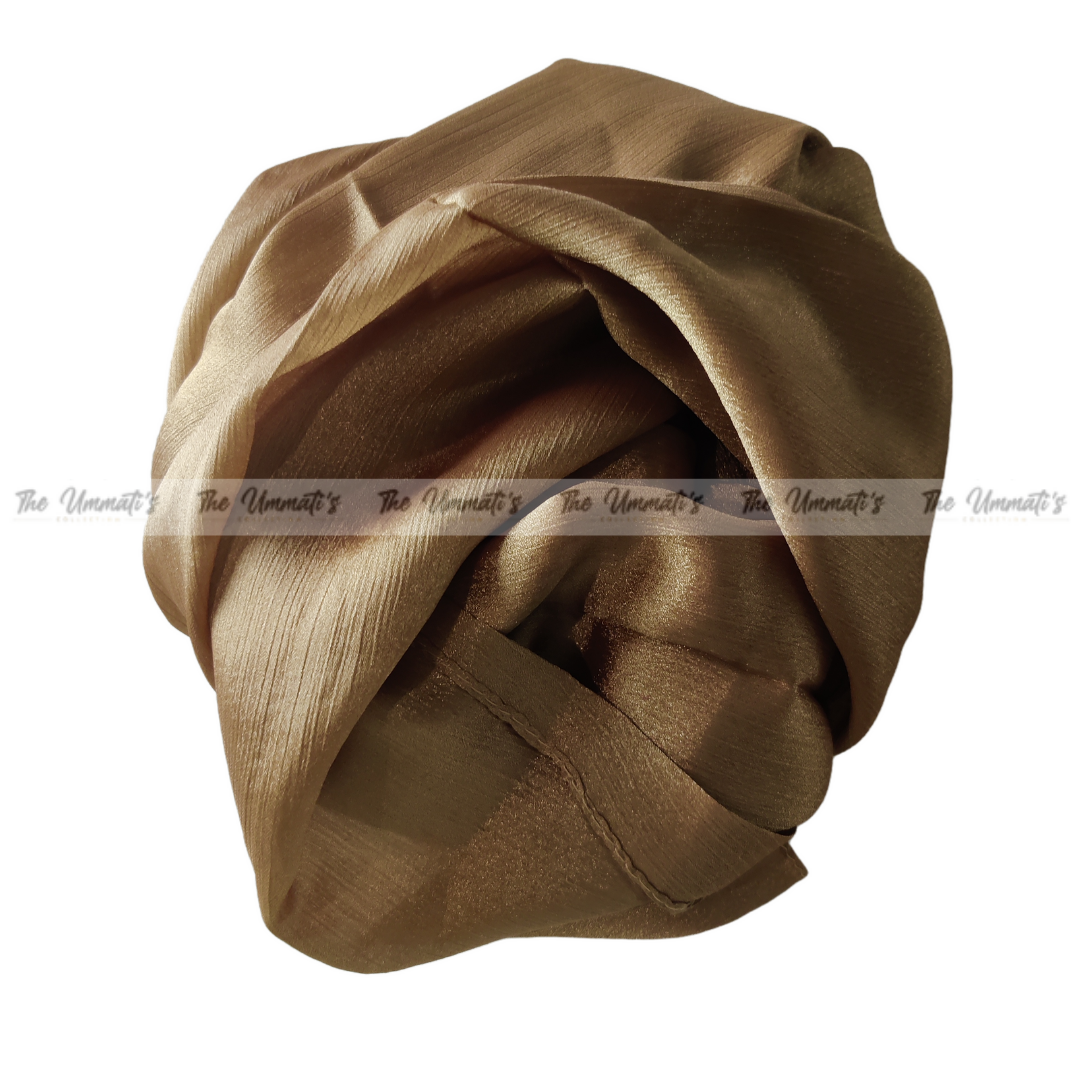 Crinkle Silk Hijab ( Topaz Gold)