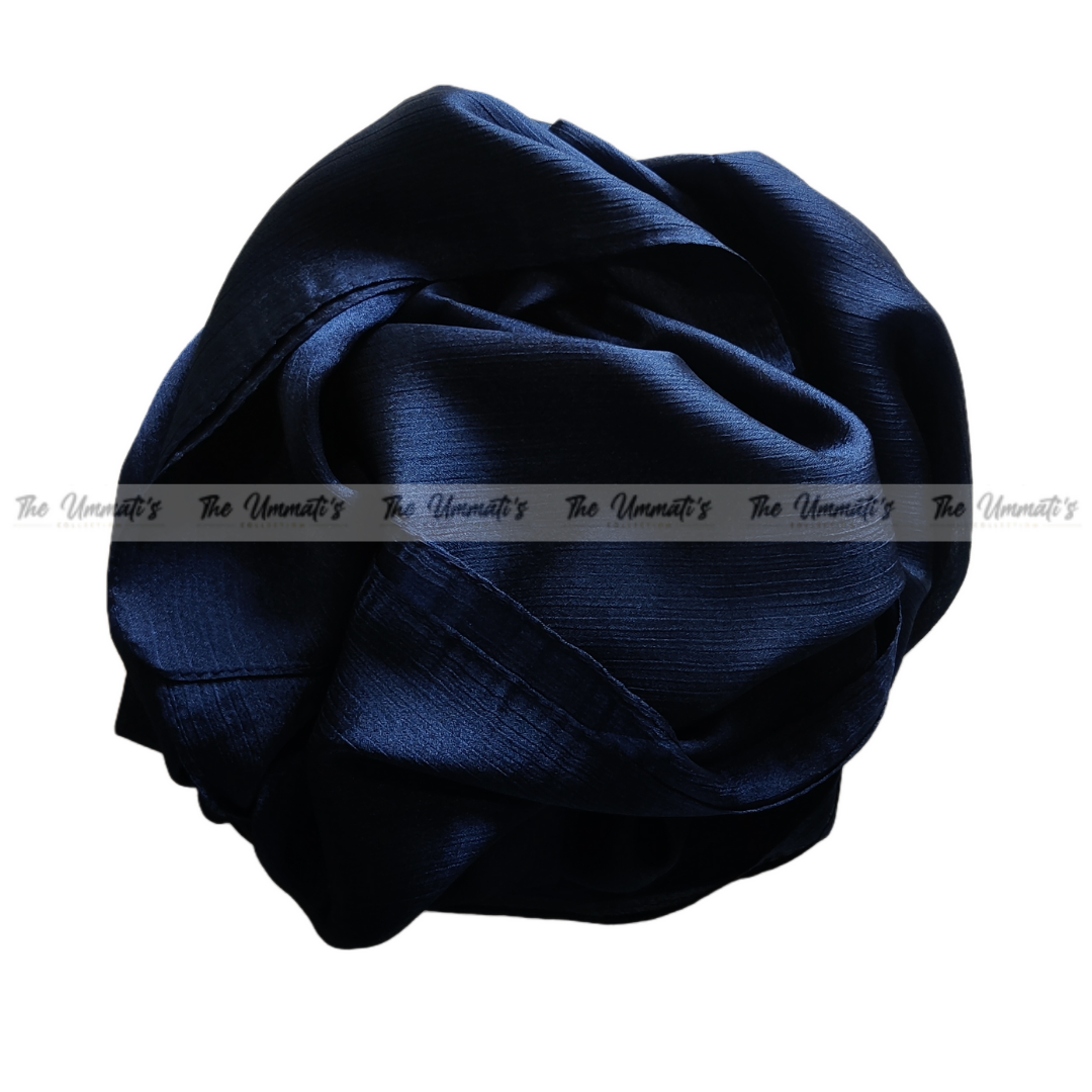 Crinkle Silk Hijab ( Saphire Blue)