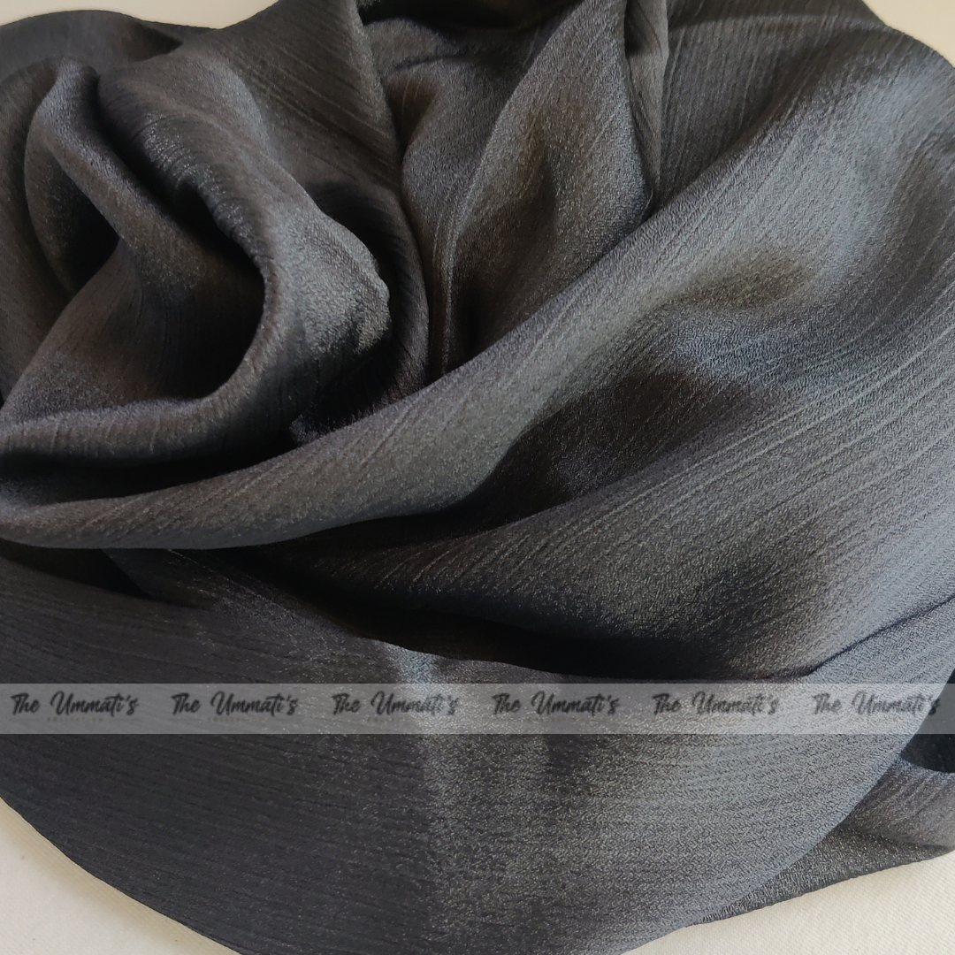 Crinkle Silk Hijab ( Starry Black )