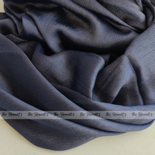 Crinkle Silk Hijab ( Denim)