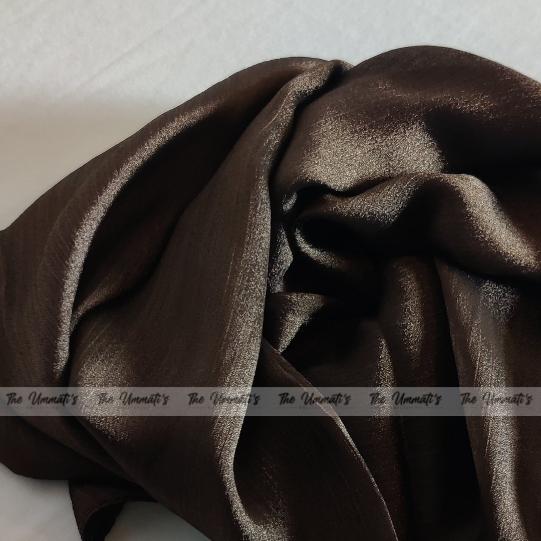 Crinkle Silk Hijab ( Dark Brown )